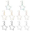 Yilisi 5Pairs 5 Colors Interlock Double Open Stars Dangle Earrings EJEW-YS0001-03-8