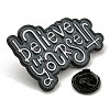 Inspirational Word Black Alloy Brooches JEWB-G037-01C-2