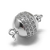 Rhodium Plated 925 Sterling Silver Box Clasps STER-L057-008C-1