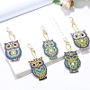 DIY Owl Keychain Diamond Painting Kits DIAM-PW0004-124-1