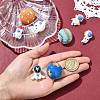 8Pcs 8 Styles Space Astronaut Theme Resin Lapel Pins for Backpack Clothes JEWB-CJ0003-49-4