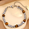 304 Stainless Steel and Acrylic Nuggets Beaded Bracelets for Men WG97E6A-04-1