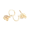 Clear Cubic Zirconia Elephant Dangle Leverback Earrings EJEW-N012-102-3