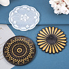 4Pcs 4 Style DIY Silicone Mandala Pattern Coaster Molds DIY-TA0006-42-6