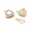 Brass Micro Pave Clear Cubic Zirconia Box Clasps KK-B125-32G-2