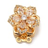 Brass Micro Pave Clear Cubic Zirconia Box Clasps KK-U037-35G-2