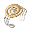 Hammered 304 Stainless Steel Multi-strand Cuff Bangles for Women BJEW-D465-02GP-2