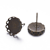 Brass Stud Earring Settings X-KK-I003-AB-NF-2