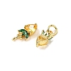 Brass Micro Pave Cubic Zirconia Charms ZIRC-H119-06G-01-2