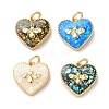 Brass Micro with Sythetic Opal Pendants KK-S048-08G-1