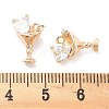 Brass Glass Charms KK-M102-32G-3