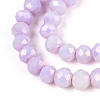 Anti-Tarnish Electroplate Rondelle Glass Beads Strands X-EGLA-T021-4mm-17-02-3
