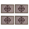 4Pcs Rectangle Polyester Jerusalem Cross Embroidered Patch AJEW-HY0003-65A-1