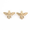 Brass Micro Pave Clear Cubic Zirconia Charms KK-S356-476-NF-1