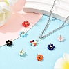 8Pcs 8 Colors Glass with 304 Stainless Steel Pendants GLAA-YW0005-76-5
