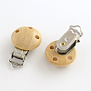 Wooden Baby Pacifier Holder Clip with Iron Clasp X-WOOD-R241-39-1