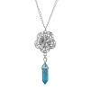 Synthetic Turquoise Pendants Necklace NJEW-JN04694-01-2