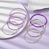 8Pcs 8 Color Glass Seed Beaded Stretch Bracelets Set for Women BJEW-JB09661-03-5
