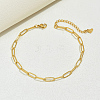 Fashionable Stainless Steel Textured Paperclip Chain Anklets for Women NQ3466-1