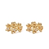 Brass Micro Pave Clear Cubic Zirconia Bead Caps KK-K374-24G-1