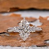 Brass Micro Pave Clear Cubic Zirconia Finger Rings FS-WG5249E-02-1