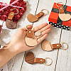 10Pcs 2 Style Wooden & Imitation Leather Pendant Keychain KEYC-TA0001-23-5