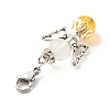 Natural Citrine Pendant Decorations HJEW-JM00599-05-4