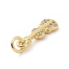 Brass Micro Pave Cubic Zirconia Charms KK-C012-13G-3