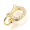 Brass Micro Pave Cubic Zirconia Charms ZIRC-O037-17G-3