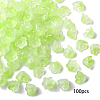 100Pcs Transparent Two Tone Spray Painted Glass Bead Caps GLAA-YW0005-18F-1