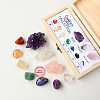 Natural Mixed Gemstone Nugget Beads Set wtih Wooden Box PW-WG71657-01-4