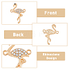 50Pcs Alloy Jet and Crystal Rhinestone Connector Charms FIND-DC0002-57-4
