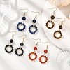 304 Stainless Steel Round Dangle Earrings EJEW-JE06786-2