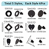 30Pcs 5 Style 304 Stainless Steel Stud Earring Findings STAS-SC0004-31-2
