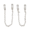 Brass Micro Pave Clear Cubic Zirconia Safety Chains KK-H257-01P-1