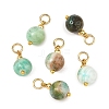 Natural Green Line Jasper Pendants PALLOY-JF06020-01-1