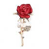 Valentine's Day Rose Zinc Alloy Crystal Rhinestone Brooches JEWB-I031-02B-1