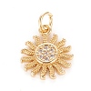 Brass Micro Pave Clear Cubic Zirconia Pendants KK-O126-21G-1