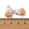 Halloween Theme Opaque Resin Pendants RESI-D075-02G-2