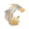 304 Stainless Steel Enamel Cuff Bangles for Women LS-BJEW-F518-07G-2