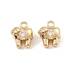 Brass Micro Pave Cubic Zirconia Charms KK-C155-22G-1