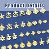 32Pcs 8 Styles Rack Plating Brass Charms KK-FS0001-53-3