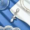 Angel ABS Plastic Imitation Pearl Pendant Decorations HJEW-JM01359-02-4