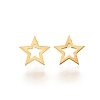 304 Stainless Steel Tiny Hollow Out Star Stud Earrings for Women STAS-A065-01G-2