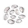 Electroplate Natural Paua Shell Pendants SSHEL-Q100-15P-1