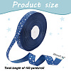 100 Yards Star Print Polyester Grosgrain Ribbon OCOR-WH0088-76-2