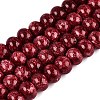 Opaque Baking Paint Glass Beads Strands GLAA-Q110-03A-10-1