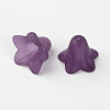 Indigo Frosted Transparent Acrylic Flower Beads X-PLF018-16-3