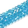 Transparent Electroplate Glass Beads Strands EGLA-A039-T6mm-B19-1