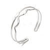 Non-Tarnish 304 Stainless Steel Heart Wave Cuff Bangles BJEW-L682-028P-3